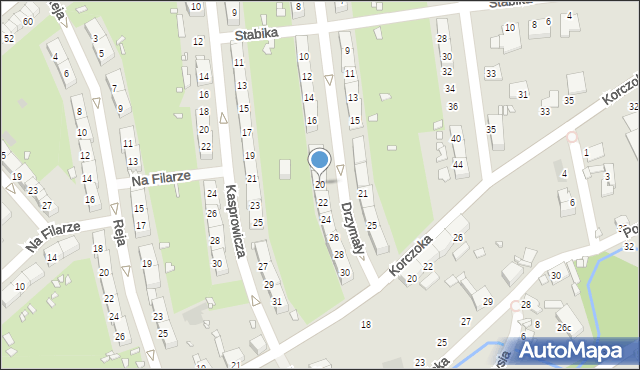 Gliwice, Drzymały Michała, 20, mapa Gliwic