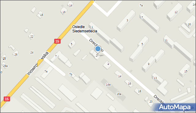 Gniewkowo, Dreckiego Jana, dr., 2/3, mapa Gniewkowo