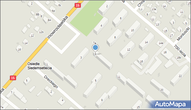 Gniewkowo, Dreckiego Jana, dr., 7, mapa Gniewkowo