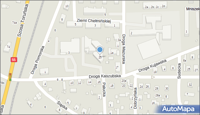 Grudziądz, Droga Kaszubska, 15, mapa Grudziądza