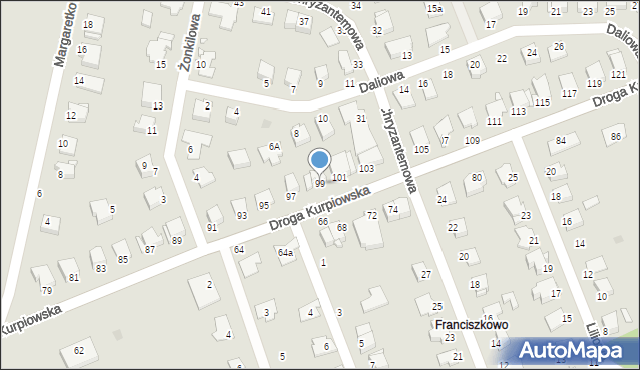 Grudziądz, Droga Kurpiowska, 99, mapa Grudziądza