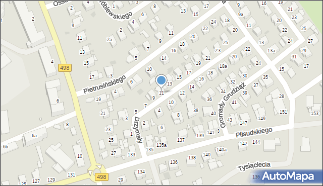 Grudziądz, Drzymały Wojciecha, 11, mapa Grudziądza