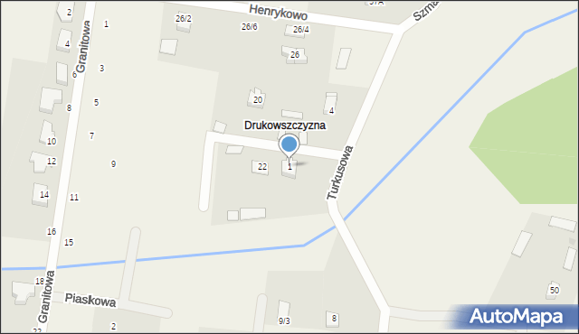 Henrykowo, Drukowszczyzna, 1, mapa Henrykowo