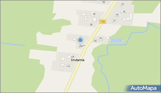 Janów, Drutarnia, 104, mapa Janów