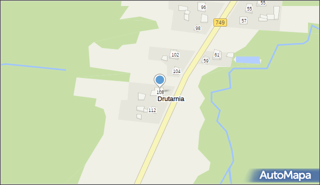 Janów, Drutarnia, 108, mapa Janów