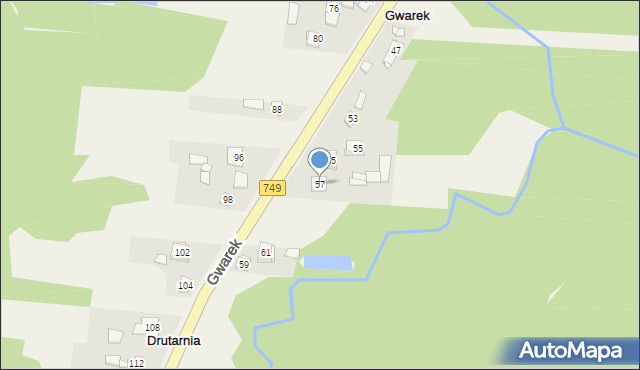 Janów, Drutarnia, 57, mapa Janów