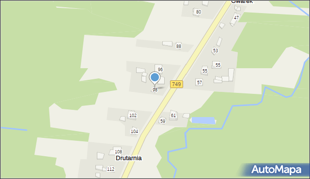 Janów, Drutarnia, 98, mapa Janów