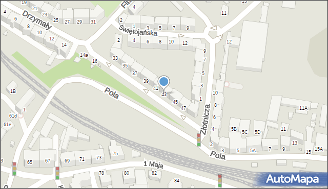 Jelenia Góra, Drzymały Michała, 43, mapa Jelenia Góra