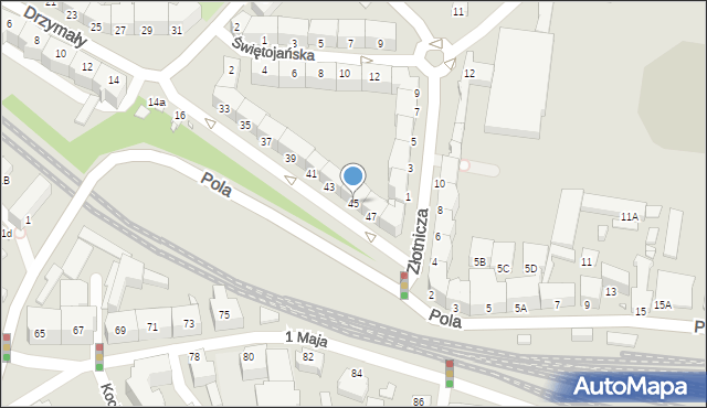 Jelenia Góra, Drzymały Michała, 45, mapa Jelenia Góra