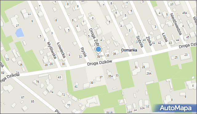 Jesówka, Droga Dzików, 34, mapa Jesówka