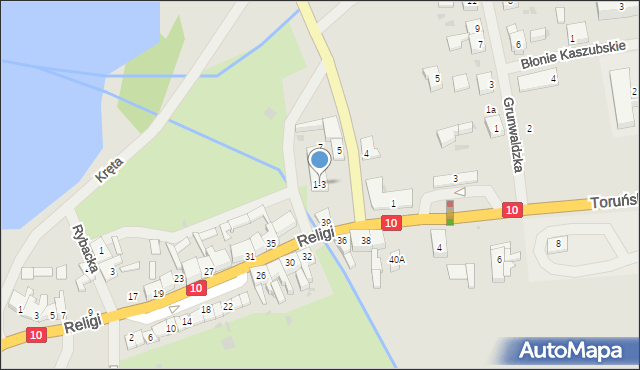 Kalisz Pomorski, Drawska, 1-3, mapa Kalisz Pomorski