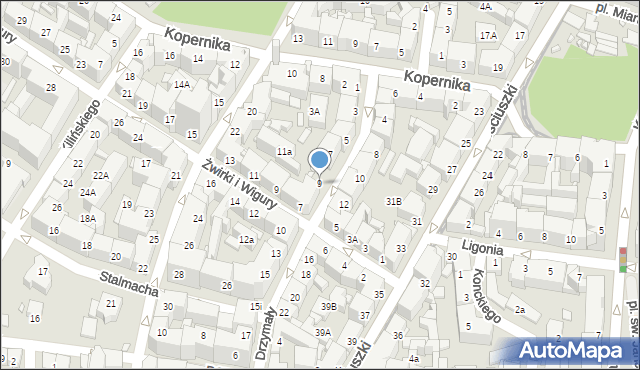 Katowice, Drzymały Michała, 9, mapa Katowic
