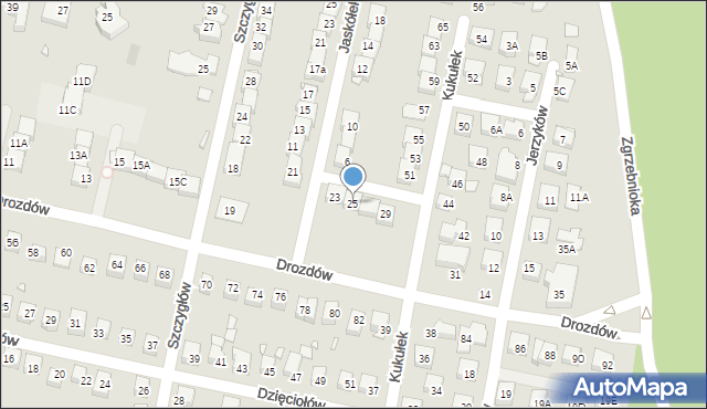 Katowice, Drozdów, 25, mapa Katowic