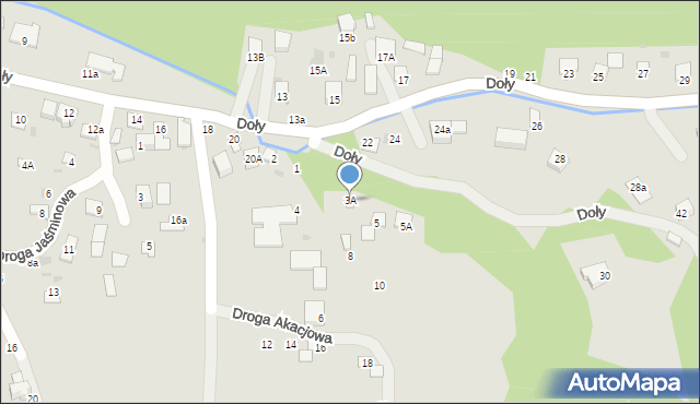 Kazimierz Dolny, Droga Akacjowa, 3A, mapa Kazimierz Dolny