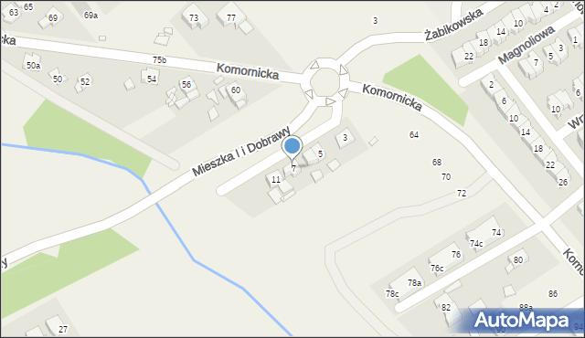 Komorniki, Drzymały, 7, mapa Komorniki