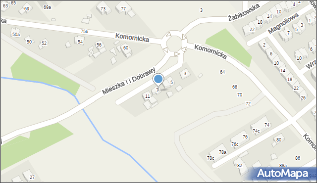 Komorniki, Drzymały, 9, mapa Komorniki