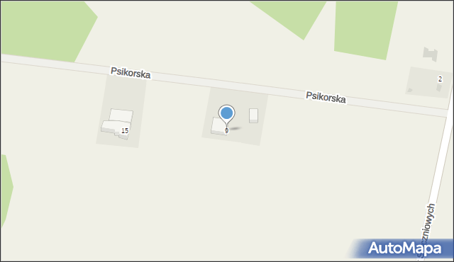 Komorów, Droga Psikorska, 9, mapa Komorów