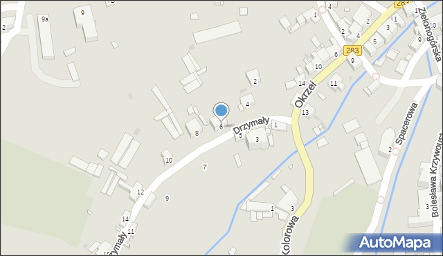 Kożuchów, Drzymały, 6, mapa Kożuchów
