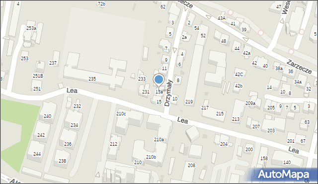 Kraków, Drzymały, 13a, mapa Krakowa