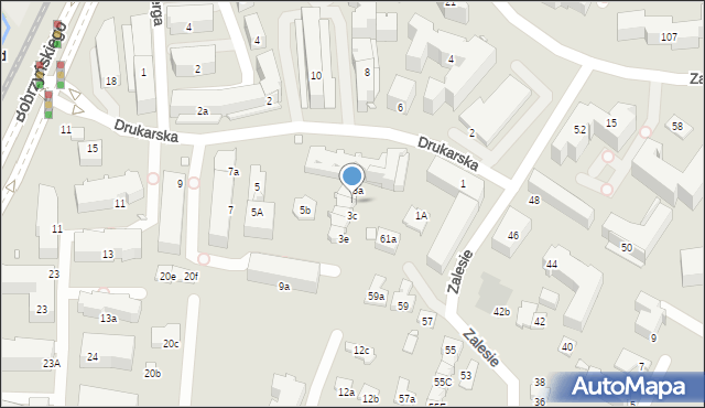 Kraków, Drukarska, 3b, mapa Krakowa