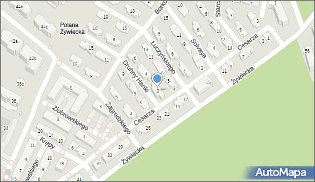 Kraków, Druhny Hanki, 2, mapa Krakowa