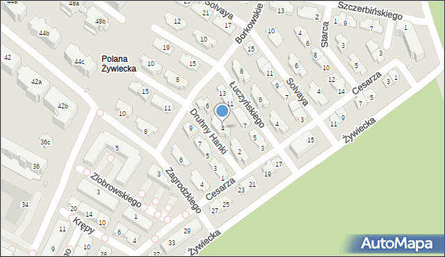 Kraków, Druhny Hanki, 4, mapa Krakowa