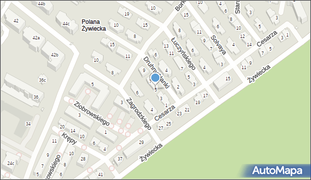 Kraków, Druhny Hanki, 5, mapa Krakowa