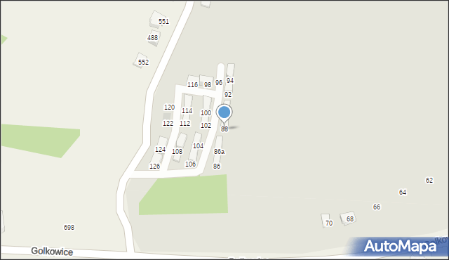 Kraków, Drużbackiej Elżbiety, 88, mapa Krakowa