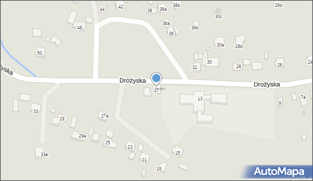 Kraków, Drożyska, 17, mapa Krakowa