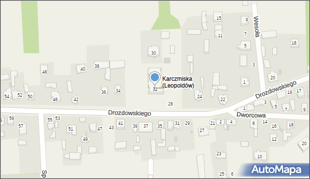 Leopoldów, Drozdowskiego, ks., 32, mapa Leopoldów