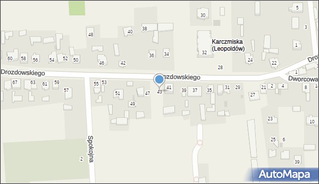 Leopoldów, Drozdowskiego, ks., 43, mapa Leopoldów