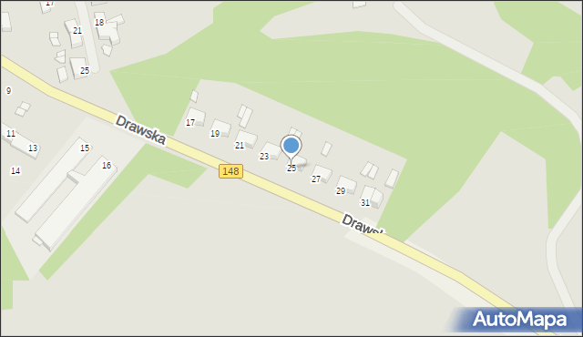 Łobez, Drawska, 25, mapa Łobez