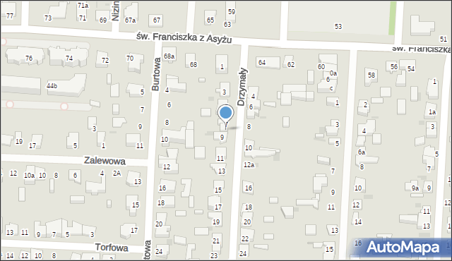 Łódź, Drzymały Michała, 7a, mapa Łodzi