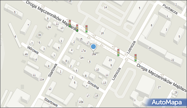 Lublin, Droga Męczenników Majdanka, 19a, mapa Lublina