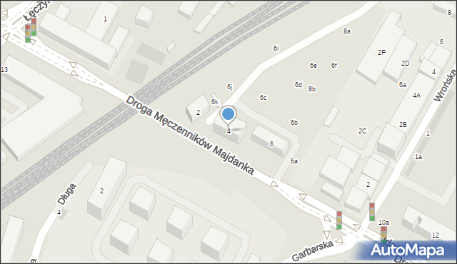 Lublin, Droga Męczenników Majdanka, 4, mapa Lublina