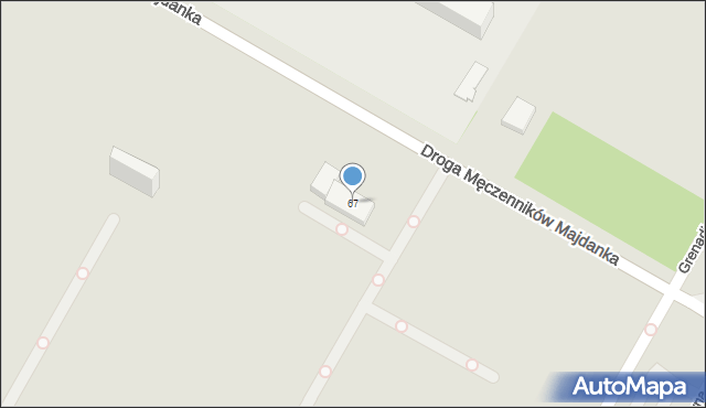 Lublin, Droga Męczenników Majdanka, 67, mapa Lublina