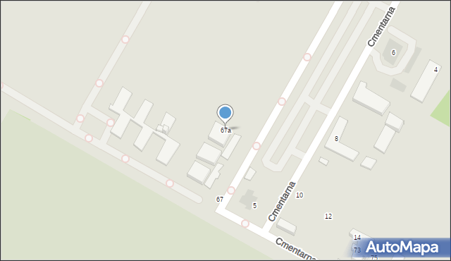 Lublin, Droga Męczenników Majdanka, 67a, mapa Lublina