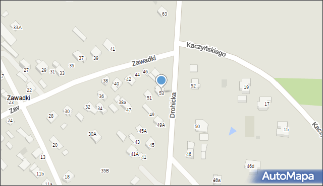 Międzyrzec Podlaski, Drohicka, 53, mapa Międzyrzec Podlaski