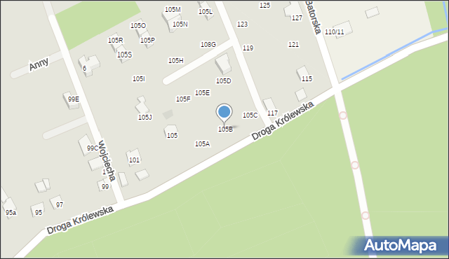 Niepołomice, Droga Królewska, 105B, mapa Niepołomice