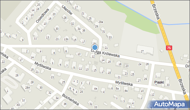 Niepołomice, Droga Królewska, 12b, mapa Niepołomice