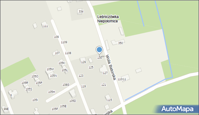 Niepołomice, Droga Królewska, 130, mapa Niepołomice