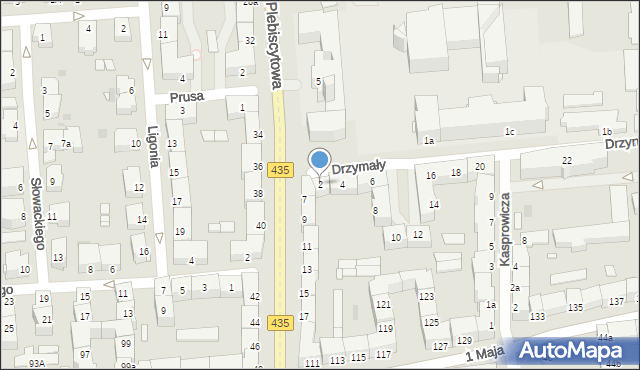 Opole, Drzymały Wojciecha, 2, mapa Opola