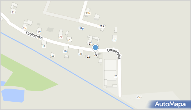 Orzesze, Drukarska, 24, mapa Orzesze