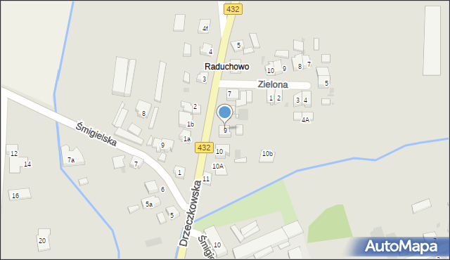 Osieczna, Drzeczkowska, 9, mapa Osieczna