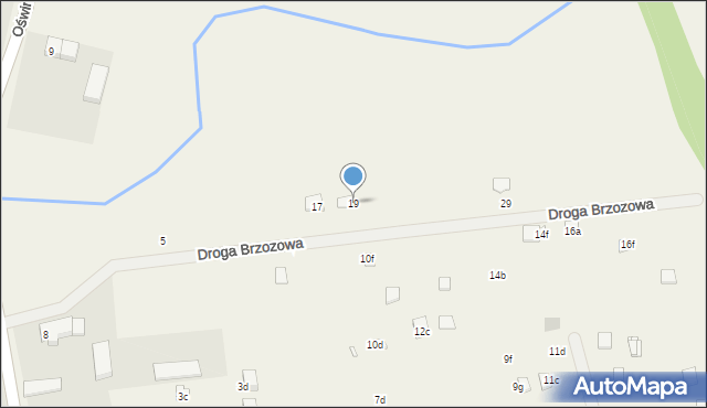 Oświno, Droga Brzozowa, 19, mapa Oświno