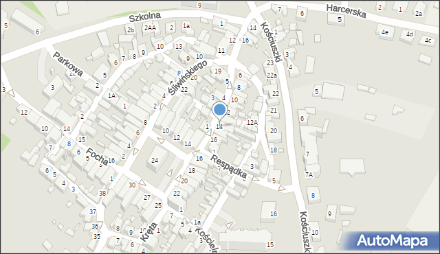 Poniec, Drożdżyńskiego, 14, mapa Poniec