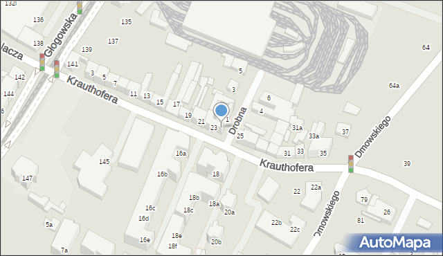 Poznań, Drobna, 2, mapa Poznania