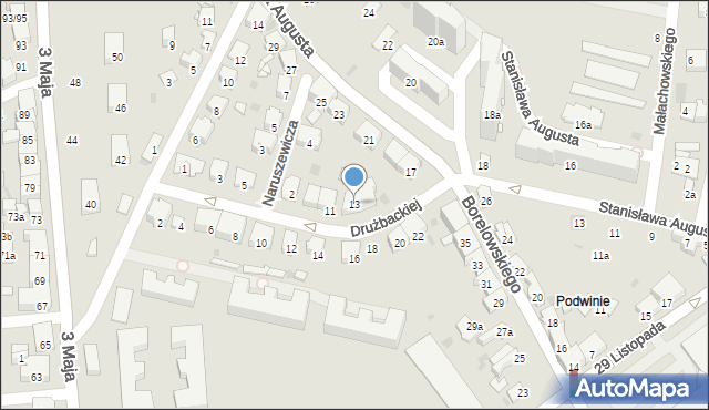 Przemyśl, Drużbackiej Elżbiety, 13, mapa Przemyśla