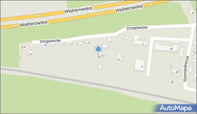 Reda, Drogowców, 13, mapa Reda