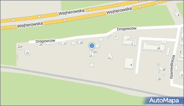 Reda, Drogowców, 13A, mapa Reda